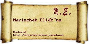 Marischek Eliána névjegykártya